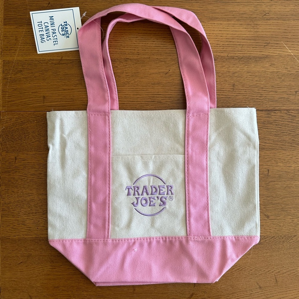 Trader Joe’s Pastel Pink Mini Canvas Tote Bag
